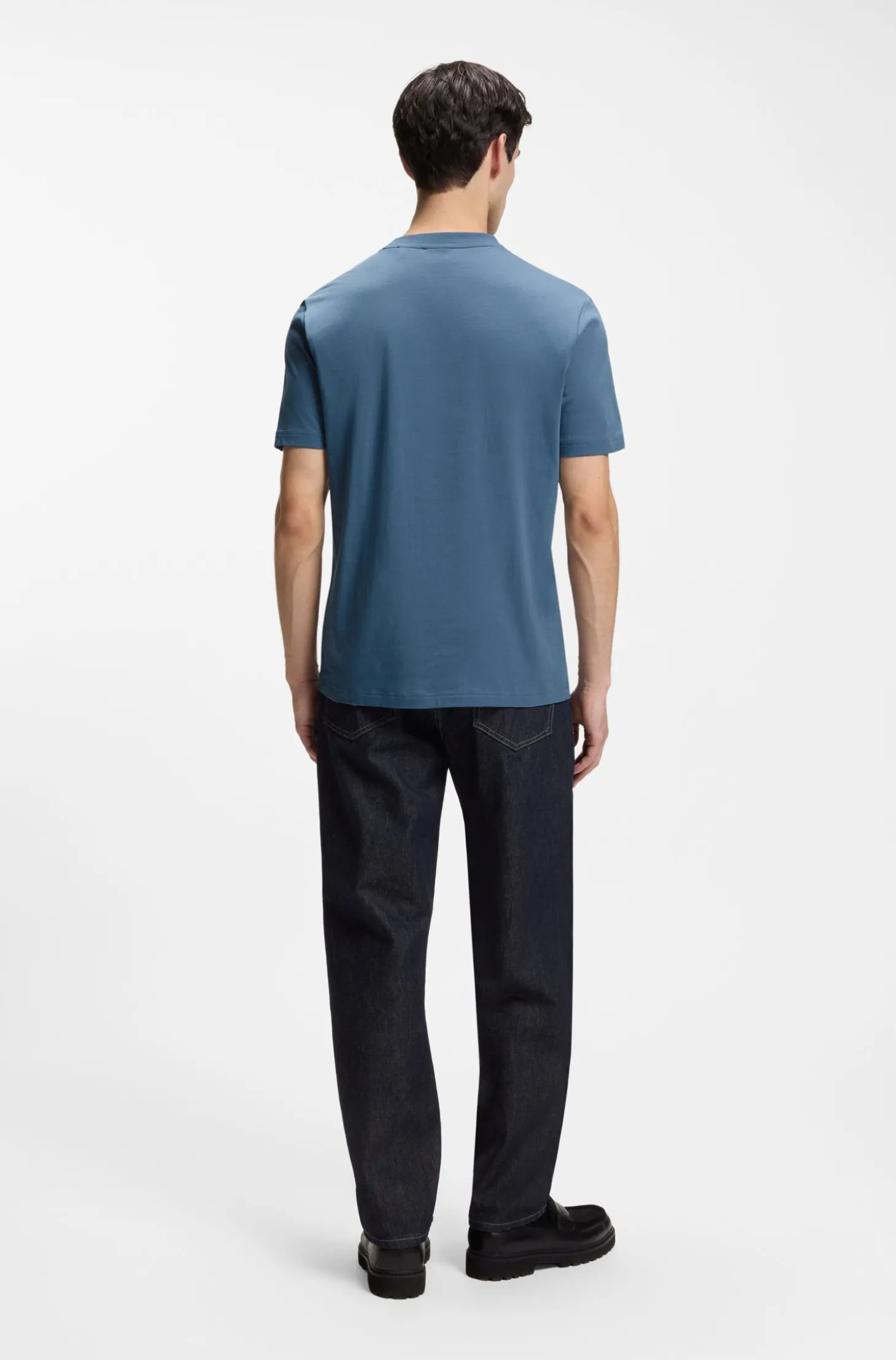 Cotton-jersey T-shirt with gradient logo label