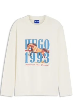 Cotton-jersey T-shirt with graphic print