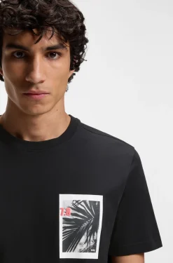 Cotton-jersey T-shirt with graphic print