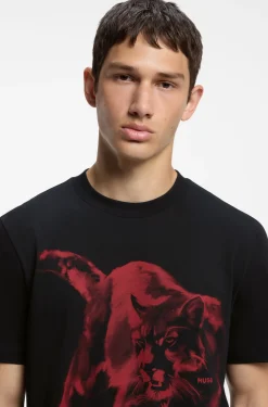 Cotton-jersey T-shirt with graphic print