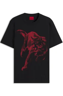 Cotton-jersey T-shirt with graphic print