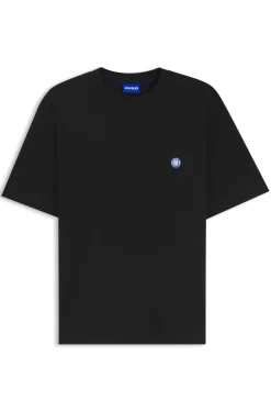 Cotton-jersey T-shirt with Happy HUGO logo