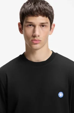 Cotton-jersey T-shirt with Happy HUGO logo