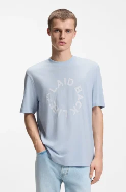 Cotton-jersey T-shirt with Happy HUGO logo