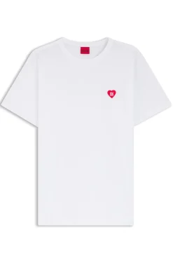 Cotton-jersey T-shirt with heart logo