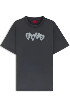 Cotton-jersey T-shirt with heart logo