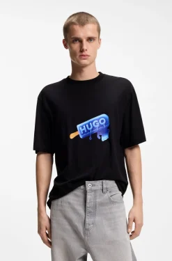 Cotton-jersey T-shirt with ice-lolly artwork