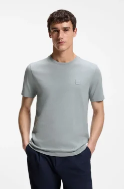 Cotton-jersey T-shirt with logo patch