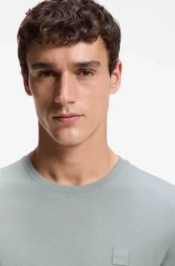 Cotton-jersey T-shirt with logo patch