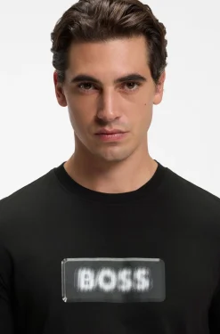 Cotton-jersey T-shirt with logo artwork