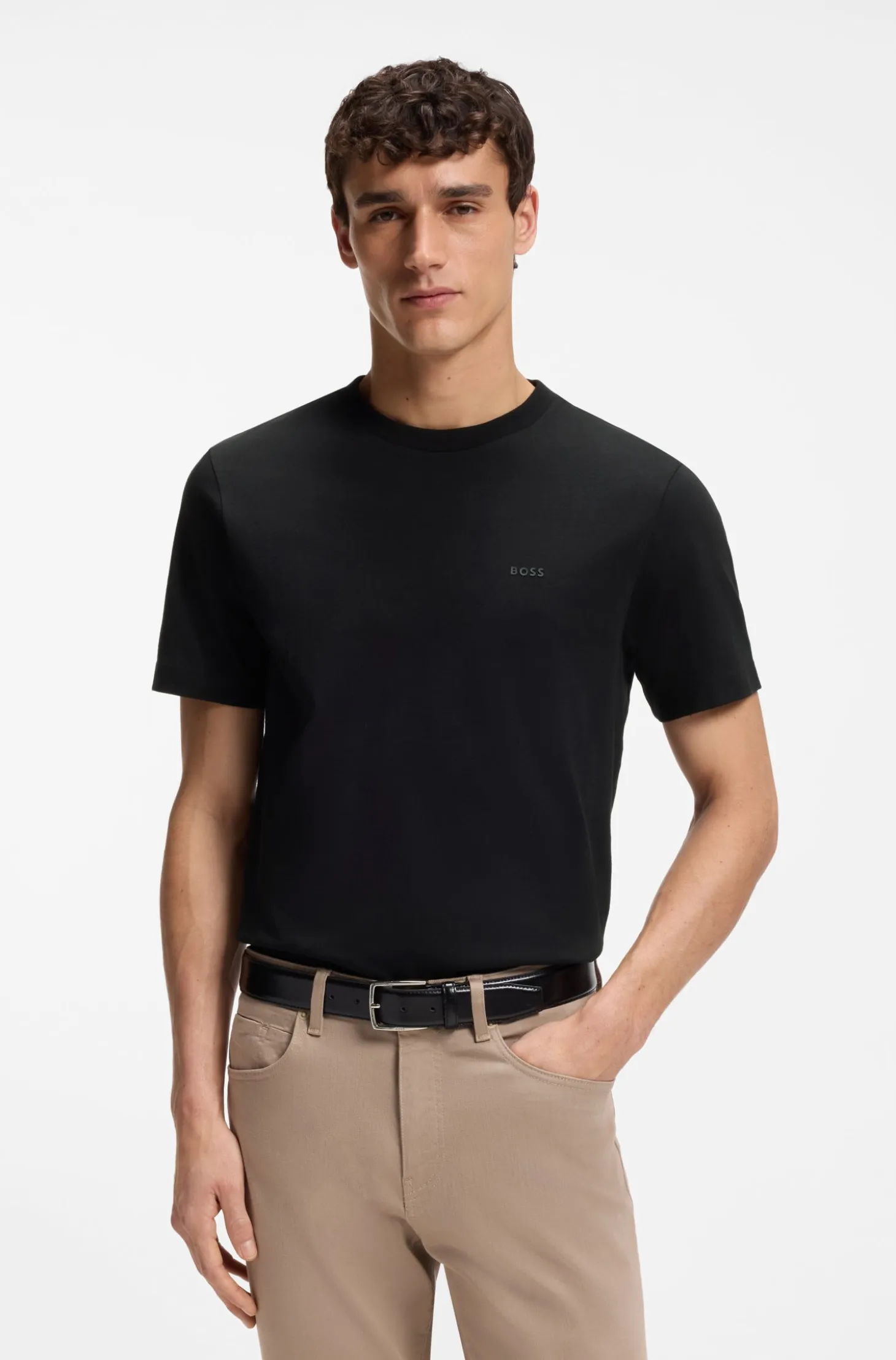 Cotton-jersey T-shirt with logo detail