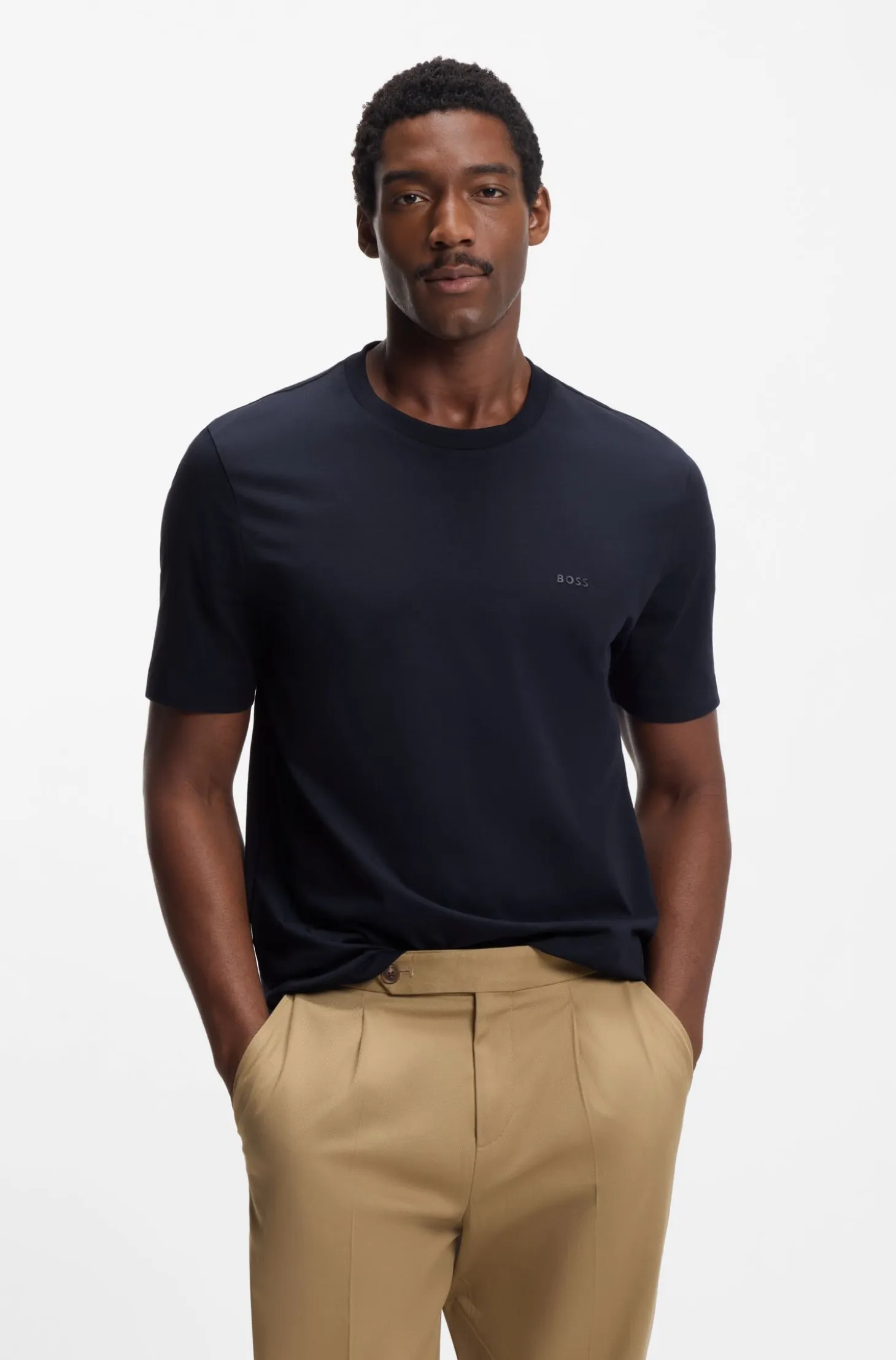 Cotton-jersey T-shirt with logo detail