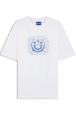 Cotton-jersey T-shirt with logo artwork