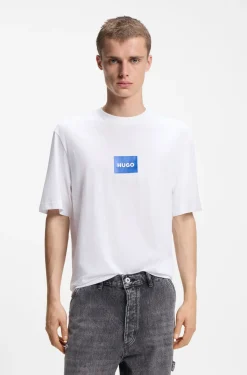 Cotton-jersey T-shirt with logo print
