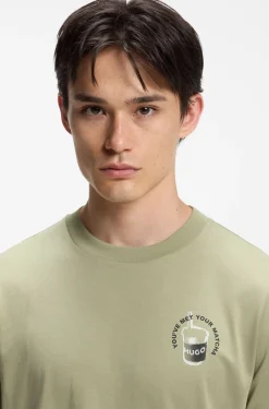 Cotton-jersey T-shirt with logo artwork