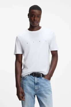 Cotton-jersey T-shirt with logo detail