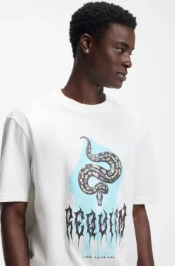 Cotton-jersey T-shirt with logo artwork