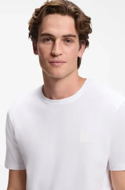 Cotton-jersey T-shirt with logo patch