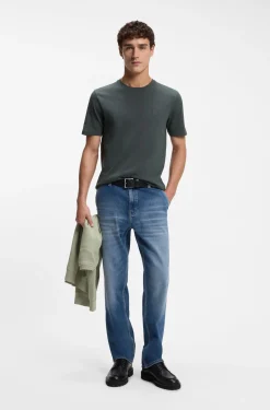 Cotton-jersey T-shirt with logo patch