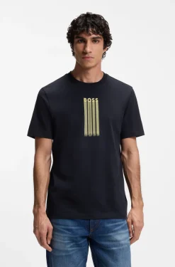 Cotton-jersey T-shirt with logo artwork