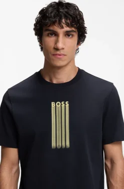 Cotton-jersey T-shirt with logo artwork