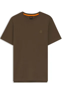 Cotton-jersey T-shirt with logo patch