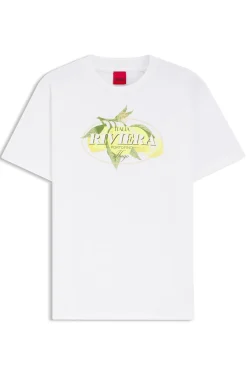 Cotton-jersey T-shirt with logo artwork