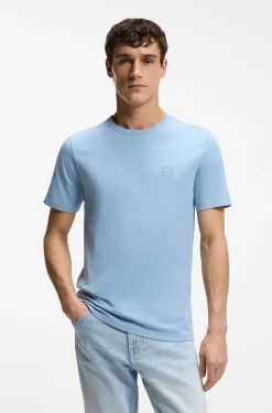 Cotton-jersey T-shirt with logo patch