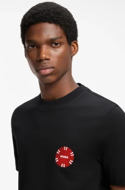 Cotton-jersey T-shirt with poker-chip print