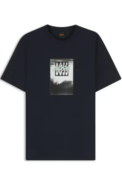 Cotton-jersey T-shirt with printed artwork