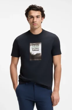 Cotton-jersey T-shirt with printed artwork