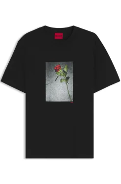 Cotton-jersey T-shirt with printed artwork