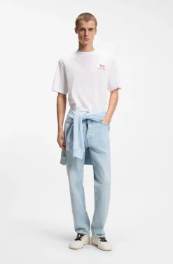 Cotton-jersey T-shirt with printed artwork
