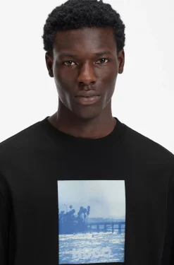 Cotton-jersey T-shirt with printed artwork