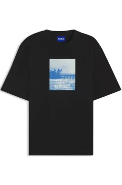 Cotton-jersey T-shirt with printed artwork