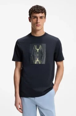 Cotton-jersey T-shirt with printed artwork