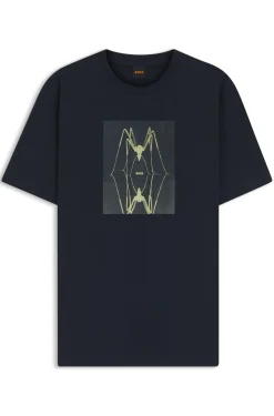 Cotton-jersey T-shirt with printed artwork