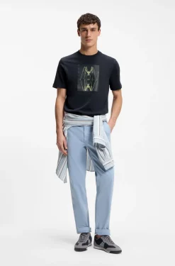 Cotton-jersey T-shirt with printed artwork