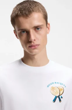 Cotton-jersey T-shirt with rear printed artwork