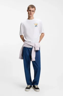 Cotton-jersey T-shirt with rear printed artwork