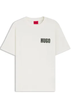 Cotton-jersey T-shirt with rear graphic