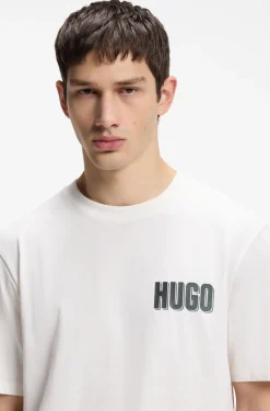Cotton-jersey T-shirt with rear graphic