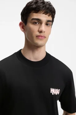 Cotton-jersey T-shirt with rear logo artwork