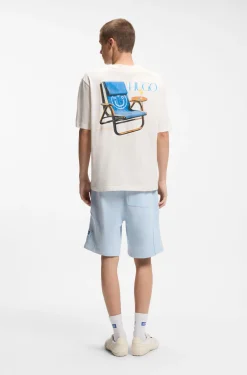Cotton-jersey T-shirt with rear printed artwork