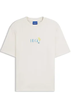Cotton-jersey T-shirt with rear printed artwork