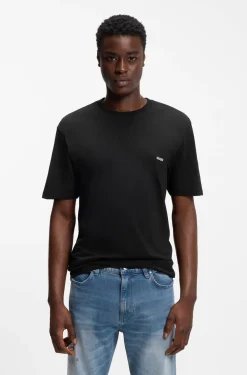Cotton-jersey T-shirt with rear graphic