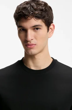 Cotton-jersey T-shirt with signature-stripe cuffs
