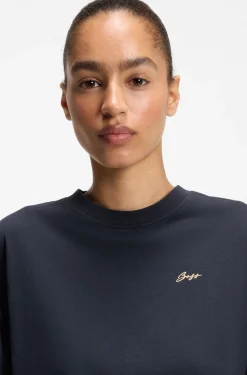 Cotton-jersey T-shirt with slogan artwork