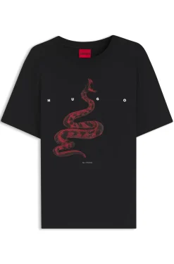 Cotton-jersey T-shirt with spaced-out logo