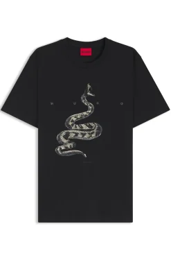 Cotton-jersey T-shirt with spaced-out logo